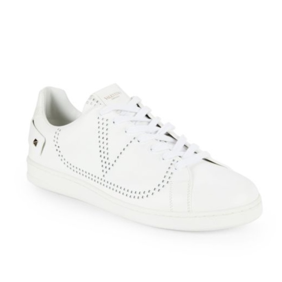 NIB $690 Valentino Backnet Perforated Sneaker in White -  11.5US  / 41.5! - Picture 1 of 5
